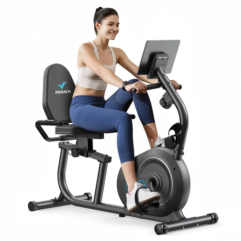 MERACH Recumbent Exercise Bikes for Home with Heart Rate Handle, 8-Level Resistance, Exclusive Apps, Stationary Bikes for Home, Magnetic Recumbent Exercise Bike