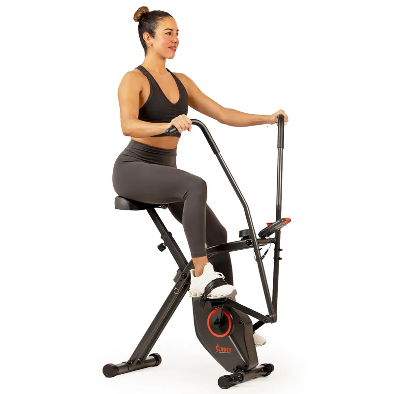 Sunny Health & Fitness Smart Total-Body X-Bike Plus Arm Exercisers, Free SunnyFit App Connection for Guided Workout
