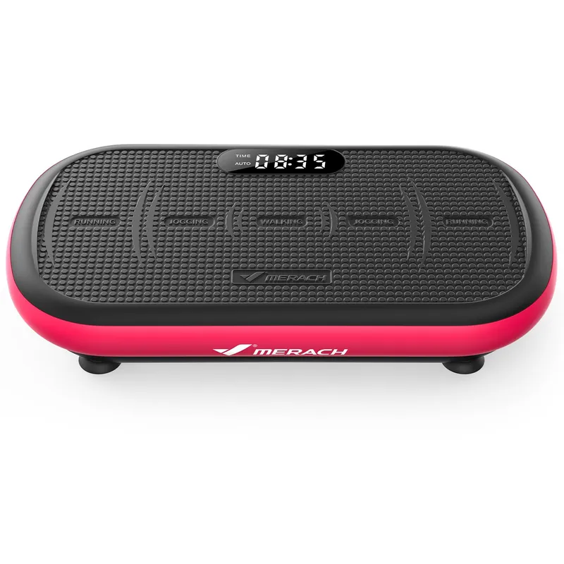 MERACH Vibration Plate Exercise Machine, Vibration Plate 440 Lbs Capacity, Bluetooth and Silicone Pedal, Stimulate Deep Fat, Vibration Plate (Magenta)