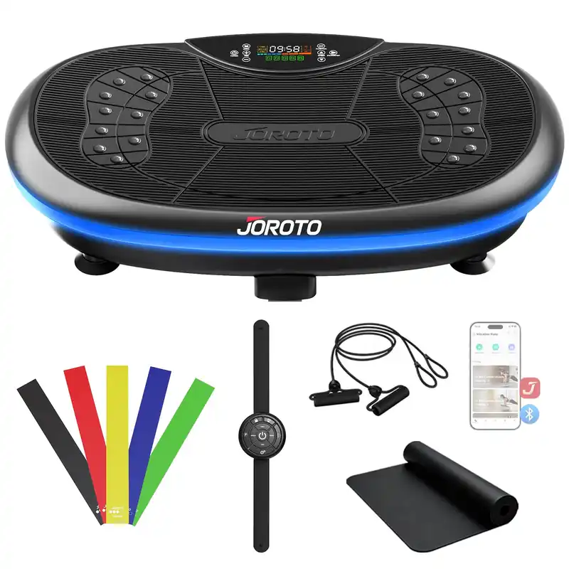 JOROTO 4D Vibration Plate Exercise Machine, 3-Motor App-Controlled High-Intensity Adjustable Speed Vibration Plate for Weight Loss & Lymphatic Drainage