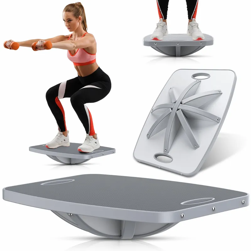 Advanced Wood Balance Board, 360 Degree Rotation and Tilt - Non-Slip 500 lb Wobble Board for Standing Desk, Physical Therapy, Yoga Exercise, Core Strength, Stability