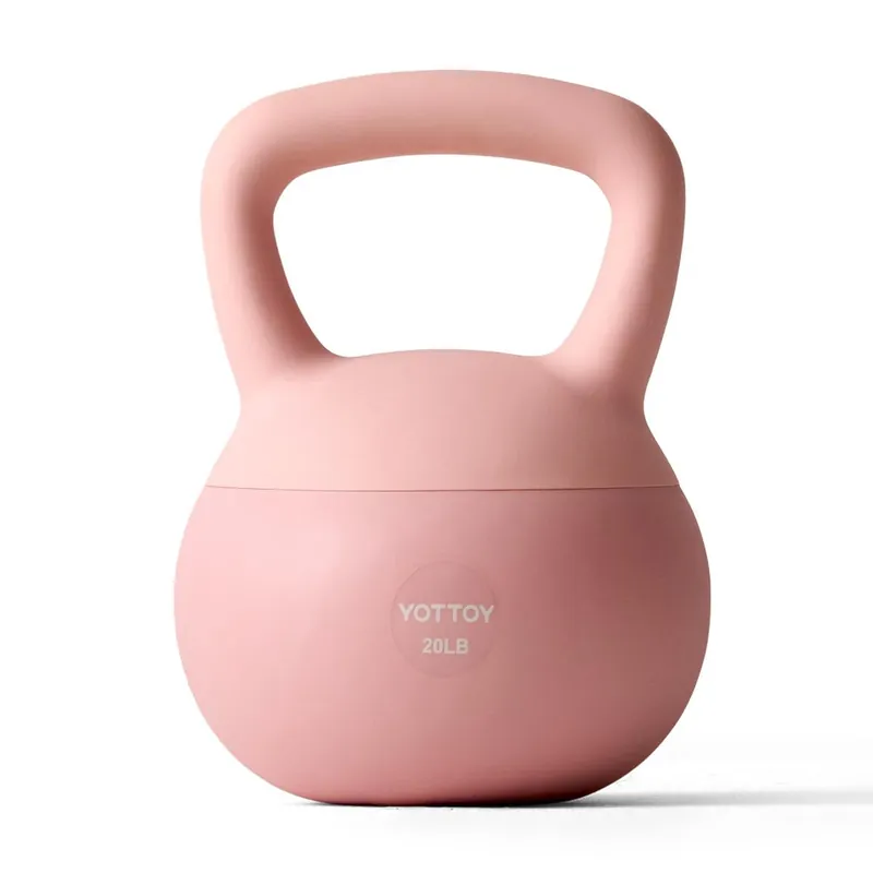 YOTTOY Soft Kettlebell,Kettlebell Anti-Slip Grip Weight for Home Workouts, Kettlebells Set Strength and Safety Guaranteed (20LB-Pink)