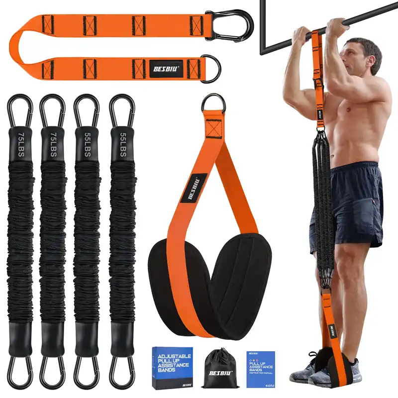 Pull Up Assistance Bands 260lbs, Heavy Pull Up Bands Resistance Bands for Pull Ups Working Out with Feet Rest, Pull Up Bar Bands Assistance Bands Strength Training