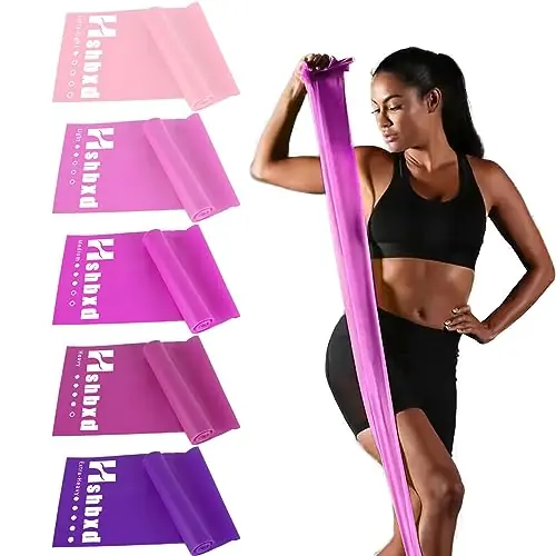 5 Pcs Resistance Bands for Working Out Women and Men, Physical Therapy Bands, Latex Free Elastic and Exercise Bands Set for Stretching, Suitable (Pink)
