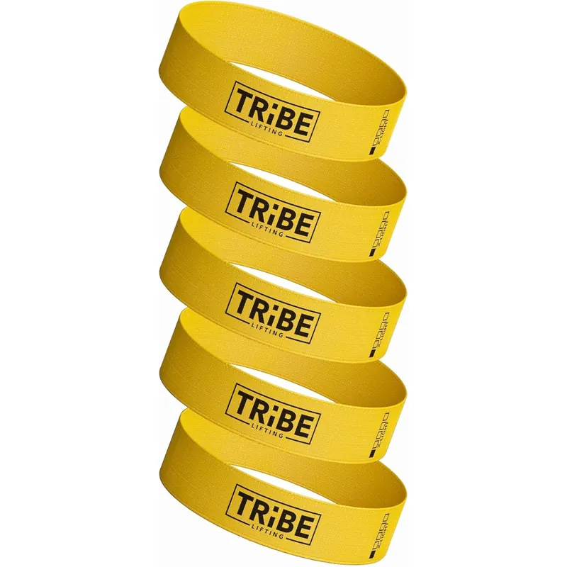 Tribe Lifting Fabric Resistance Bands for Glutes & Legs 5 Fabric Workout Bands Set Thick Booty Bands for Squats, Lunges, Hip