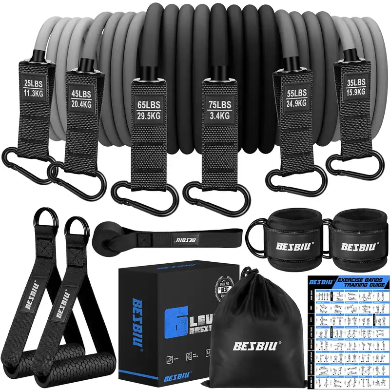 Heavy Resistance Bands for Working Out, 300lbs/360lb/420lb Exercise Bands Workout Bands with Handles, Door Anchor, Ankle Straps, Home Gym Workout Equipment for Men