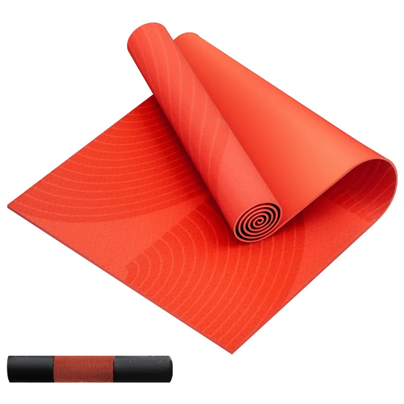 Extra Large Yoga Mat (84‘‘×30‘‘) - 1/3‘‘ Thick Double-Sided PVC Non-Slip Exercise Mat with High Rebound Cushioning -Orange