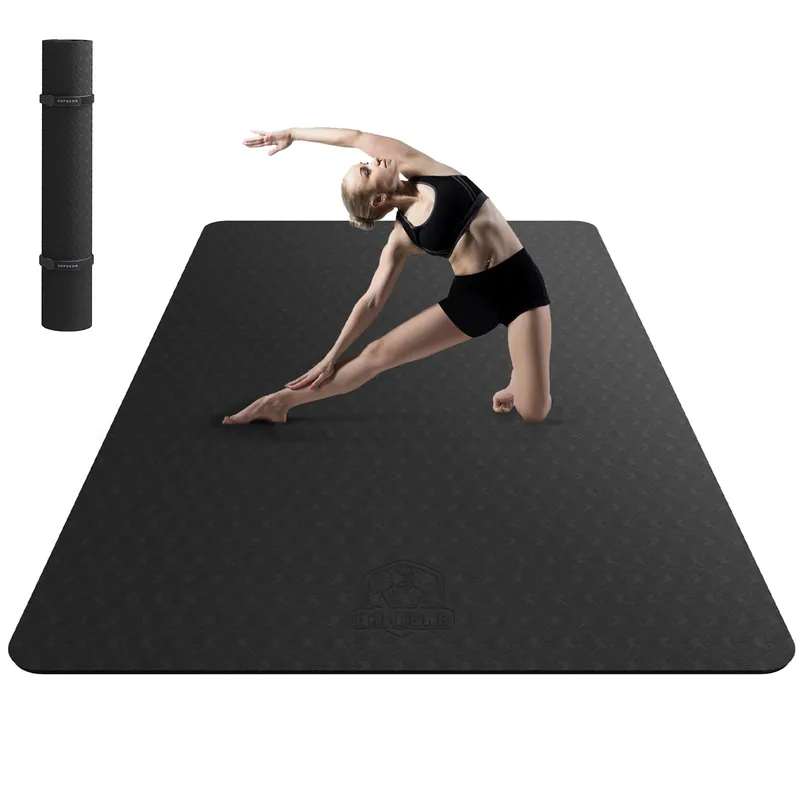 Extra Large Yoga Mat - 72"x42"x6mm (1/4 inch), Non-Slip, Durable, Eco-Friendly, Thick Wide Exercise Mat for Home Workouts, Yoga, Pilates, Stretching, Meditation (Barefoot Exercise)