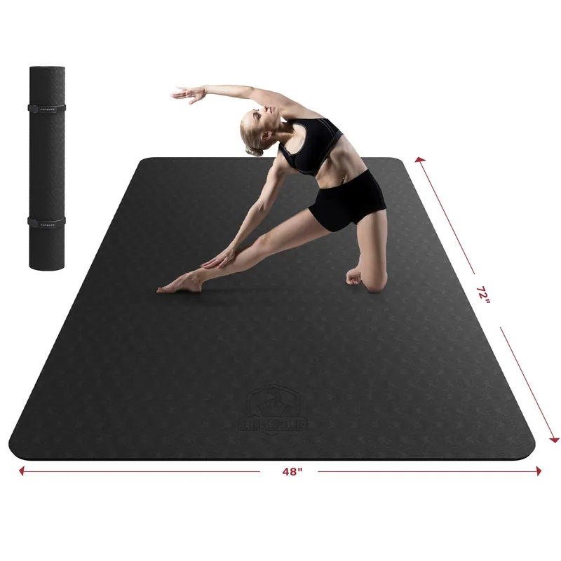 Extra Large Yoga Mat - 72"x48"x8mm (1/3 inch), Non-Slip, Durable, Eco-Friendly, Thick Wide Exercise Mat for Home Workouts, Yoga, Pilates, Stretching, Meditation (Barefoot Exercise)