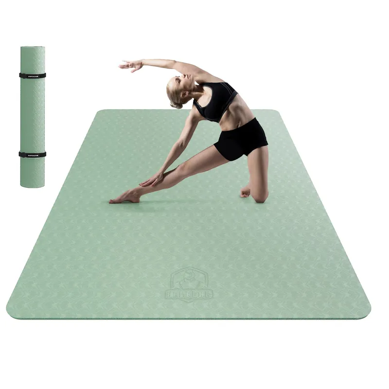 Extra Large Yoga Mat - 72"x48"x8mm (1/3 inch), Non-Slip, Durable, Eco-Friendly, Thick Wide Exercise Mat for Home Workouts, Yoga, Pilates, Stretching, Meditation (Barefoot Exercise)