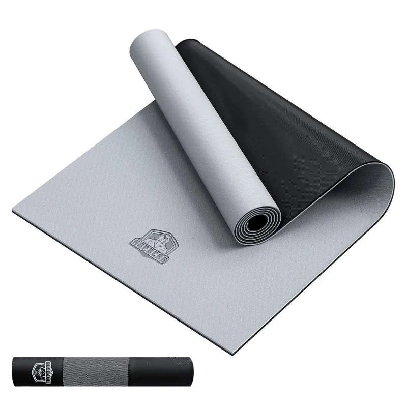 Yoga Mat - 72"x36" Extra Wide Exercise Mat - 1/4" Thick Dual Color PVC Anti-Slip Surface & High Cushioning - Ideal for Yoga, Pilates & Home Workouts - Bonus Mesh Bag