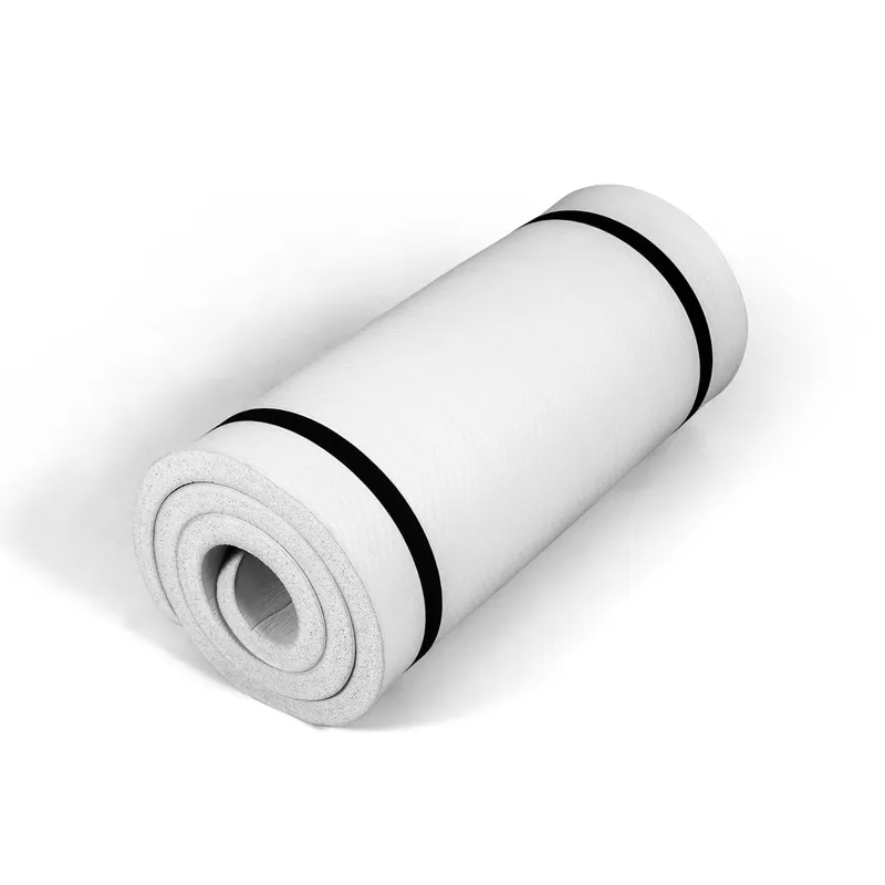 Tone Fitness Premium Extra Thick 1-Inch High Density Exercise Mat with Carry Strap – Non-Slip Workout, Pilates, and Yoga Mat for Home Gym - Color Gray - Diamond Pattern
