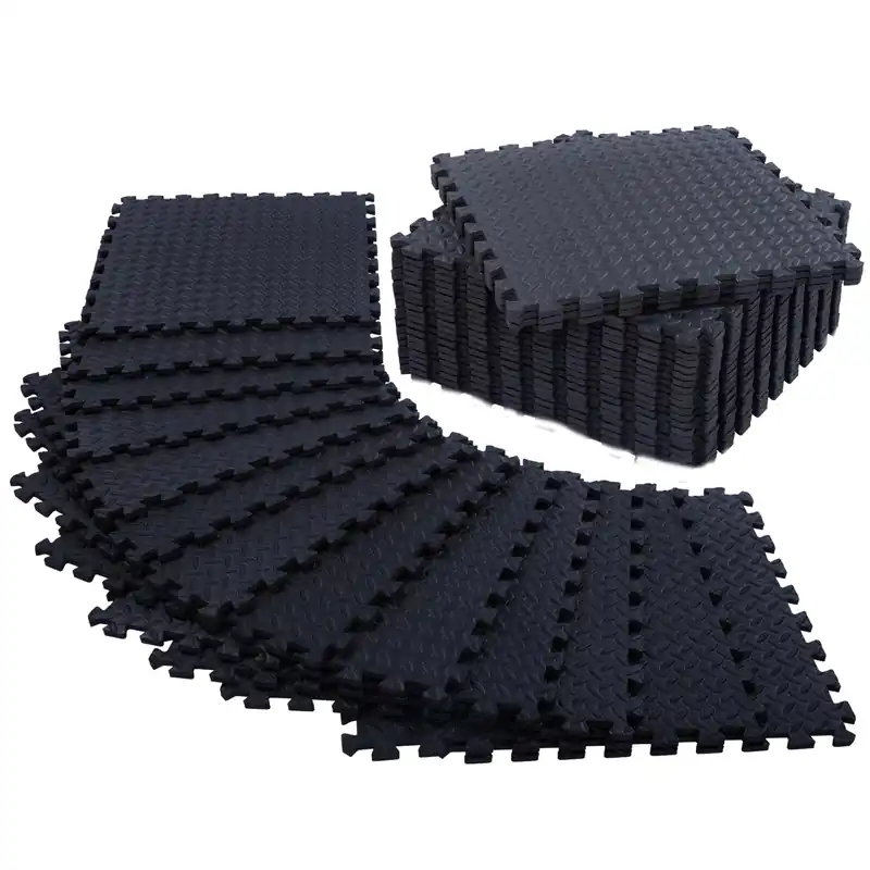 24 Pack - 1/2" Extra Thick Floor Exercise Mat for Home Gym Floor Padding for Kids - High-Density EVA Interlocking Foam Floor Tiles for Gym Equipment, Play Area, Yoga, Cardio, Weights, MMA