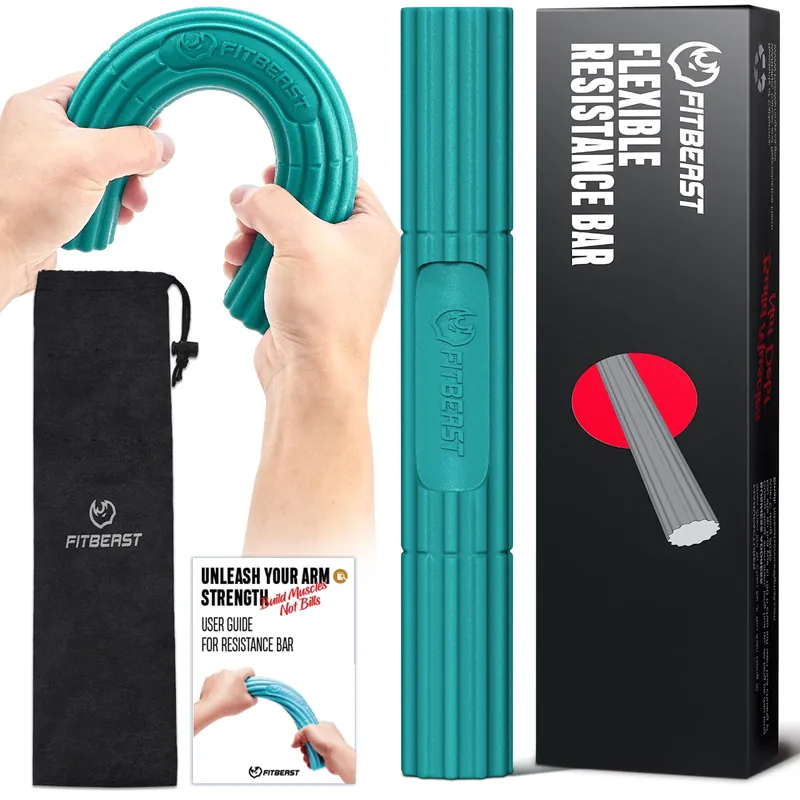 FitBeast Flex Therapy Bar, Tennis Elbow Therapy Bar - Ideal for Relieve Tendonitis Pain & Improve Grip Strength, Fitness Resistance Bar for Golfers Elbow & Tendinitis, Twist Bar for Physical Therapy