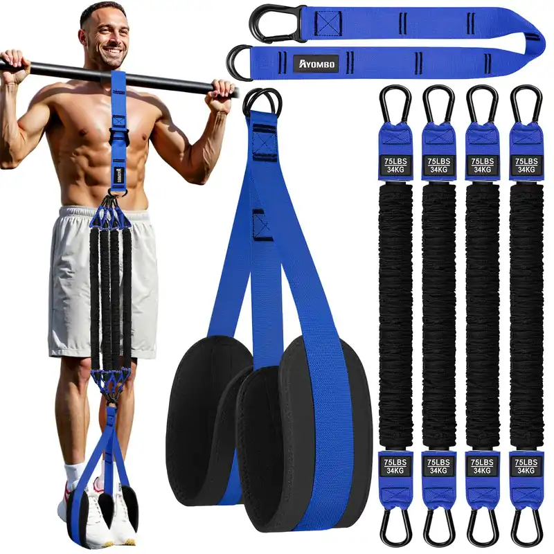 Ayombo Pull Up Assistance Bands,Heavy Duty Resistance Assistance Band for Pull-up Training,Adjustable Assisted Bands with Comfortable Foot Strap,Home Gym Workouts Body Stretching and Strength Training