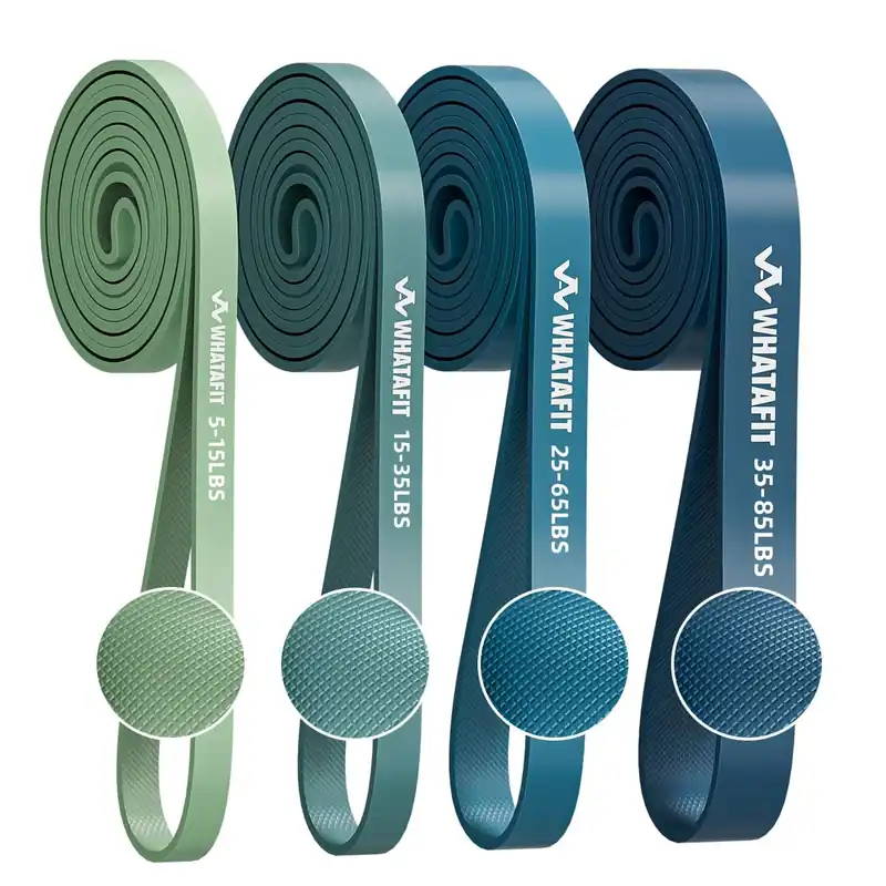 WHATAFIT Resistance Bands,Pull Up Assist Bands Set with Handles, Exercise & Workout Bands with Door Anchor for Men & Women – Home Fitness Equipment for Strength Training, Stretching