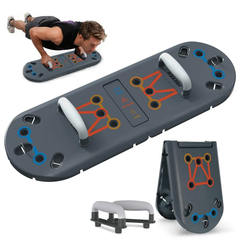 Hikeen Push Up Board - Portable Push Up Bar for Home & Travel, Multi-Functional Fitness Workout Equipment Ideal Home Gym Equipment for Strength Training