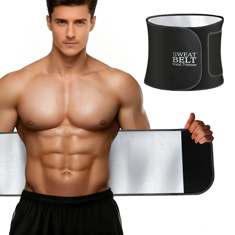 MORECOO Waist Trainer for Women/Men, Waist Sweat Band, Stomach Wrap, Belly Band Sweat Belt, Body Shaper Belt Black
