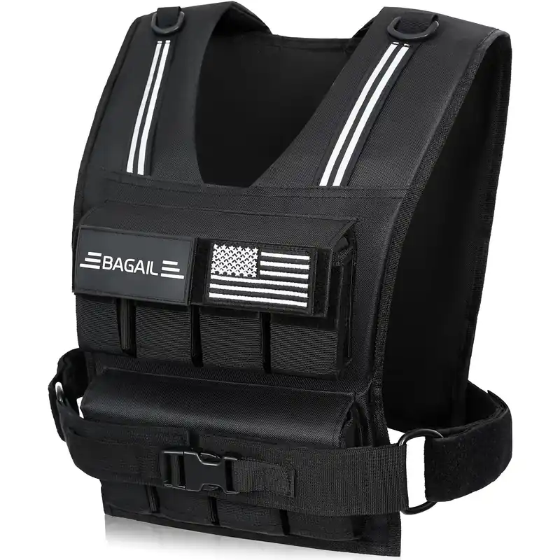 BAGAIL Weighted Vest Men, 20lbs/30lbs/40lbs Adjustable Weighted Vest for Woman with Removable Iron Weights - 40lb