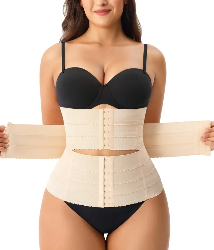 Gotoly Waist Trainer for Women Corset Shapewear Tummy Control Faja Body Shaper Postpartum Segmented Waist Cincher(Beige,3X-Large)