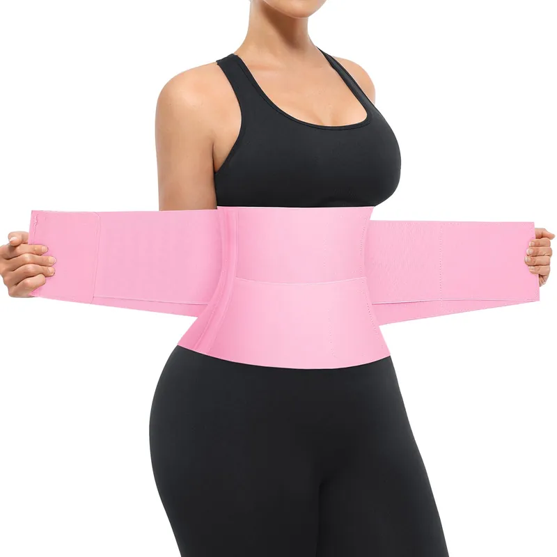 SHAPELLX Waist Trainer for Women Working Out Velcro Waist Cincher Corset Compression Shapewear Colombian Shaping Girdles Lavender Pink