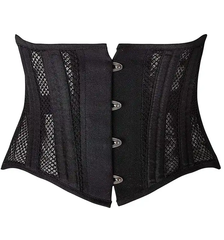 SHAPERX Women‘s 26 Steel Boned Corset Heavy Duty Waist Trainer Corset Shaper Breathable Mesh Slimming Trimmer Cincher,SZ1997-2-Black-XS
