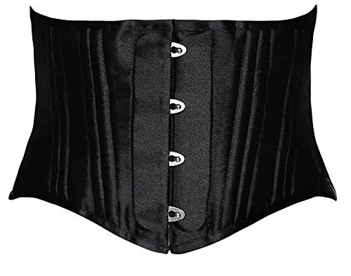 SHAPERX Women‘s 26 Steel Boned Corset Short Torso Heavy Duty Waist Trainer Corset for Weight Loss, SZ1934-Black-L