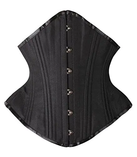 SHAPERX Women Waist Training Corsets Double Steel Boned Heavy Duty Long Torso Body Shaper, SZ1793-Black-2XL