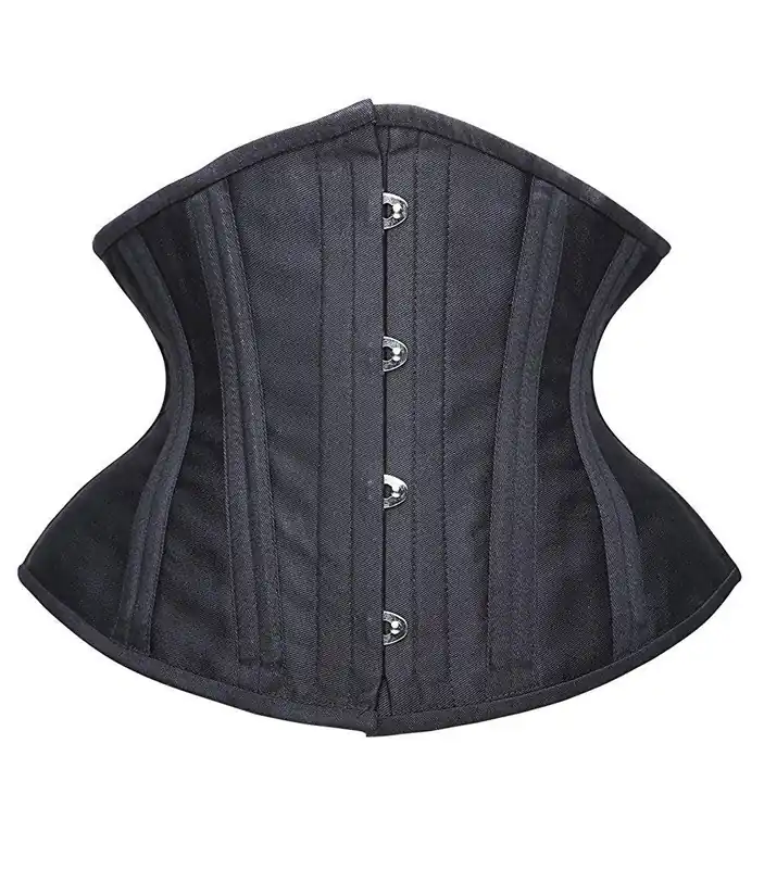 SHAPERX Women Short Torso Curvy Waist Heavy Duty Double Steel Boned Underbust Waist Trainer Corsets,SZ70930-Black-3XL