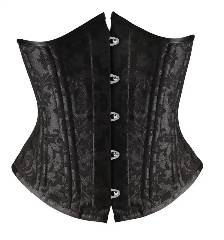 SHAPERX Women‘s Waist Training Corsets Underbust Heavy Duty 26 Steel Boned Hourglass Silhouette Body Shaper, SZ1912-2-Black-M