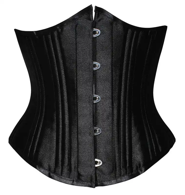 SHAPERX Women‘s Waist Training Corsets Underbust Heavy Duty 26 Steel Boned Hourglass Silhouette Body Shaper, SZ1908-Black-L