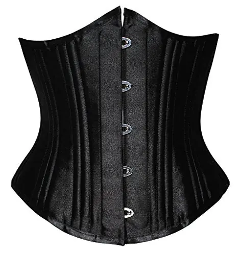 SHAPERX Women‘s Waist Training Corsets Underbust Heavy Duty 26 Steel Boned Hourglass Silhouette Body Shaper, SZ1908-Black-3XL