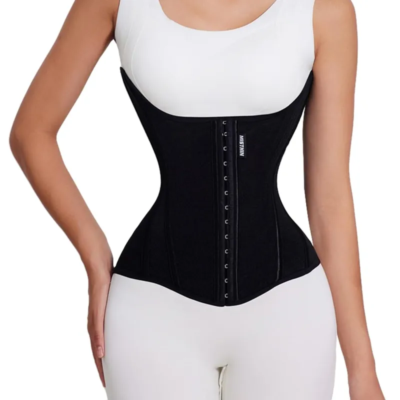 MISTHIN Waist Cincher Trimmer Belt Girdle Workout Shapewear Tummy Control Shaper Waist Trainer for Women (Black, Medium)