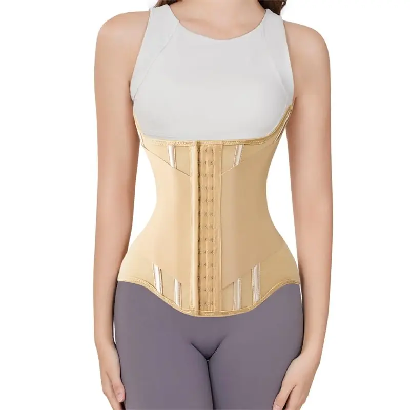 MISTHIN Waist Cincher Corset Sport Girdle Trimmer Corset Double Belt Wrap Waist Trainer Shaperwear Tummy Control Shaper for Women (Nude, Medium)