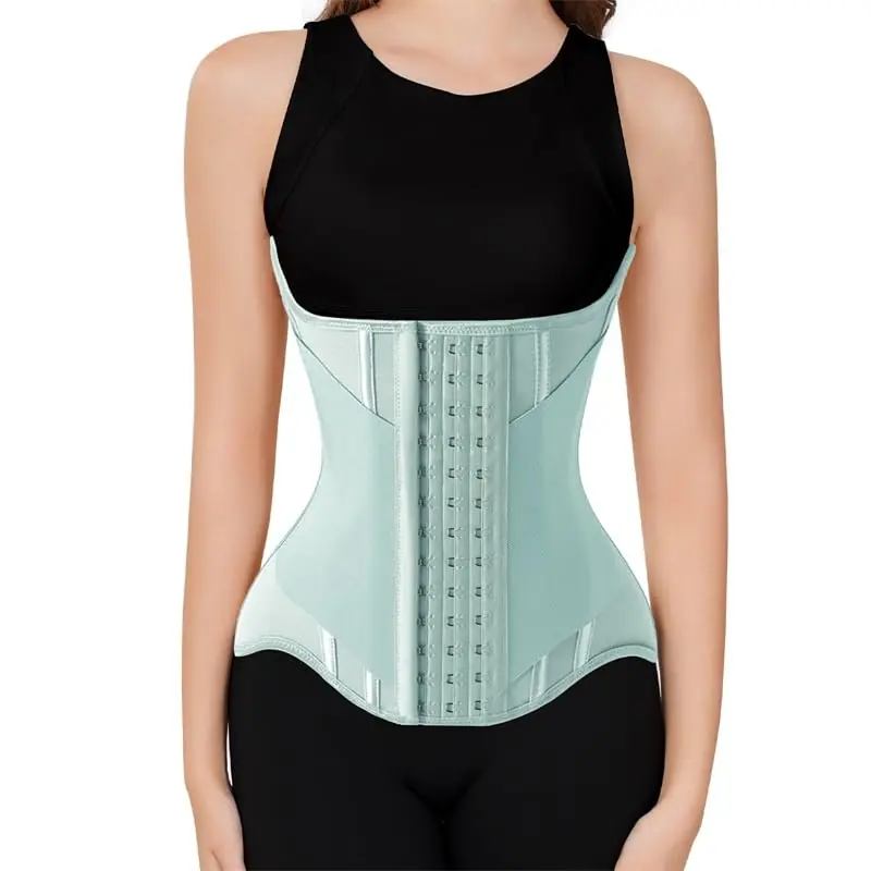 MISTHIN Waist Cincher Corset Sport Girdle Trimmer Double Belt Wrap Waist Trainer Shaperwear Tummy Control Shaper for Women (Green, Large)
