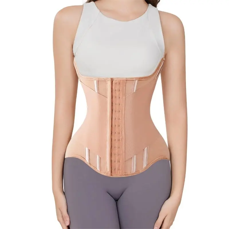 MISTHIN Waist Cincher Corset Sport Girdle Trimmer Double Belt Wrap Waist Trainer Shaperwear Tummy Control Shaper for Women (Brown, X-Large)