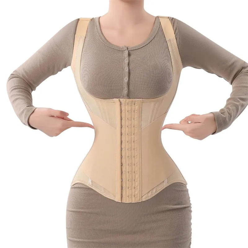 MISTHIN Waist Trainer for Women Corset Shapewear Tummy Control Vest Waist Cincher Shaper Workout Girdle (Nude, XX-Small)