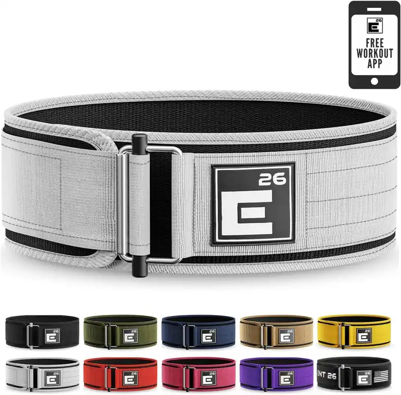 Self-Locking Weight Lifting Belt Premium Weightlifting Belt for Serious Functional Fitness, Weight Lifting, and Olympic Lifting Athletes Lifting Belt for Men and Women (Extra Small, White)