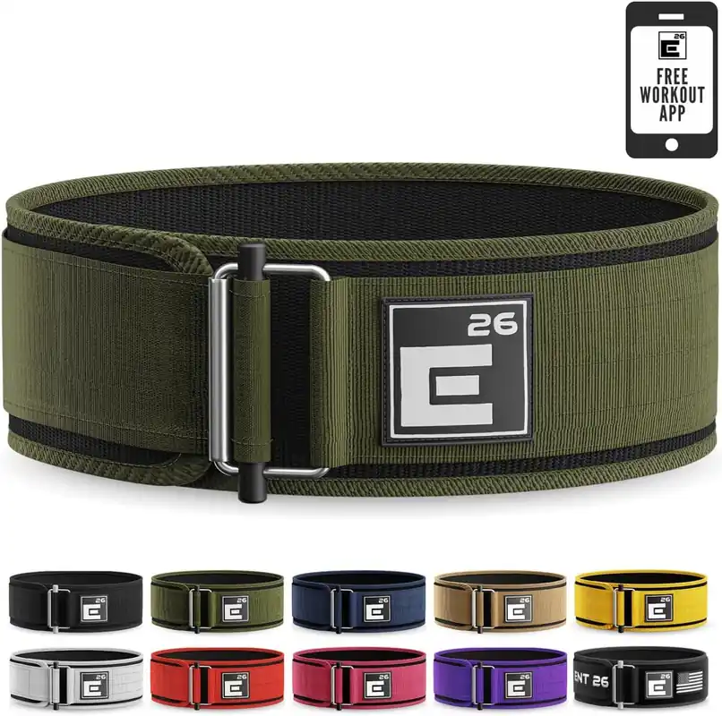 Self-Locking Weight Lifting Belt - Premium Weightlifting Belt for Serious Functional Fitness, Weight Lifting, and Olympic Lifting Athletes Lifting Belt for Men and Women (Medium, Green)