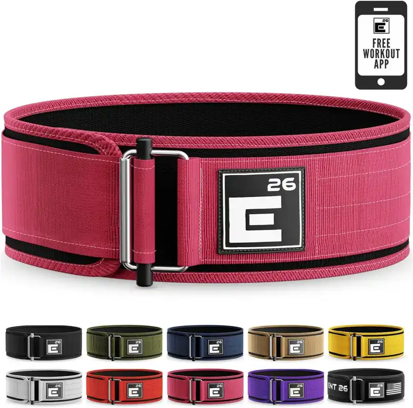 Self-Locking Weight Lifting Belt,Premium Weightlifting Belt for Serious Functional Fitness, Weight Lifting, and Olympic Lifting Athletes,Deadlift Training Belt (Medium, Miami Pink)