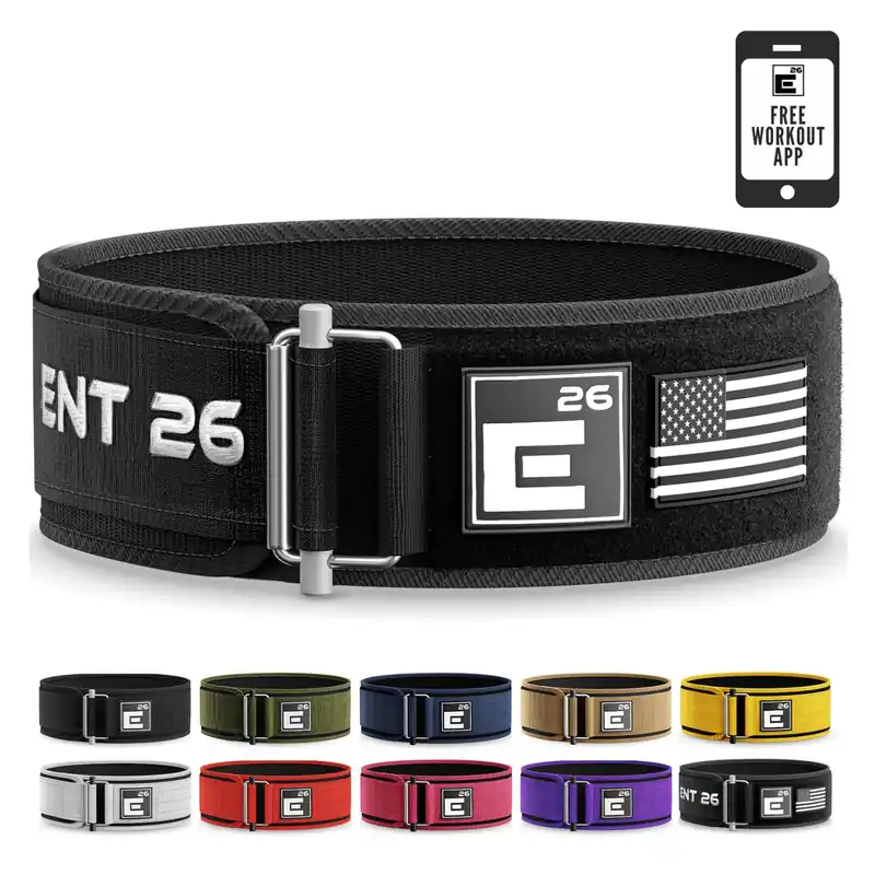 Element 26 Self-Locking Weight Lifting Belt, Premium Weightlifting Belt for Serious Functional Fitness, Power Lifting (Extra Large, Black Custom Patch)