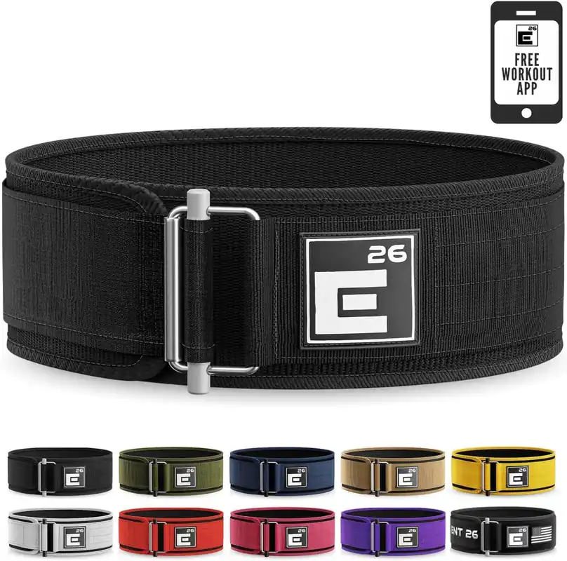 Element 26 Self-Locking Weight Lifting Belt - Premium Weightlifting Belt for Serious Functional Fitness, Weightlifting (X-Large, Black)