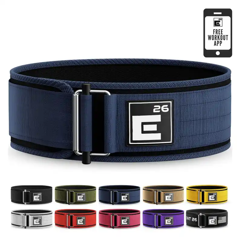Self-Locking Weight Lifting Belt - Premium Weightlifting Belt for Serious Functional Fitness, Weight Lifting (X-Large, Midnight Blue)