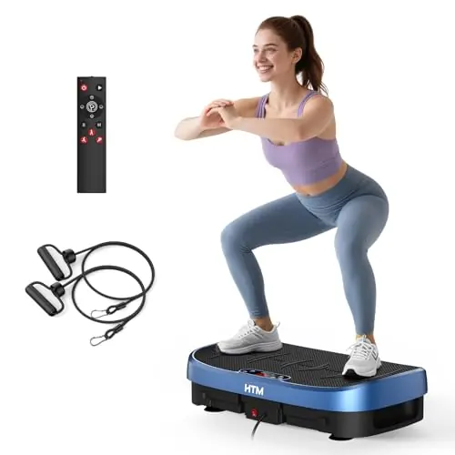 HTM Vibration Plate Exercise Machine - 330lbs Weight Capacity, 120 Speed Levels, Full Body Workout Shake Board for Home