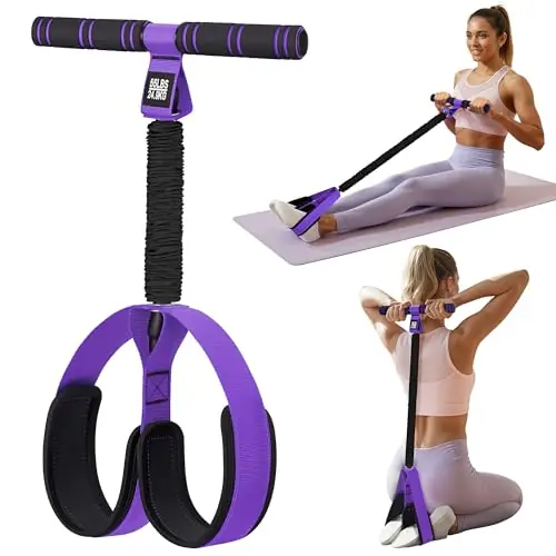 KRNIUC Pedal Resistance Band with Handle Upgraded 55LBS Exercise Resistance Bands for Core, Abs, Legs, Glutes, Arms, Strength, Physical Therapy, etc.