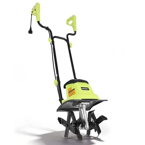 LOVTILLER 12 Inch Small Electric Corded Garden Tiller Cultivator 8.5 AMP Power Rototiller for Gardening