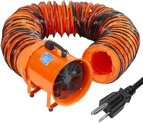 12 in Utility Blower Exhaust Fan with 16.4 ft Duct, 3500 r/min & 3500 CFM Heavy Duty Blower Fan, High Velocity Low Noise Extraction and Ventilation Fan for Ventilating Workshops, Confined Space