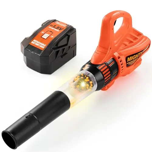 JOVA lalalark Mighty Force Kids Leaf Blower, Kids Gardening Set with Realistic Sounds, Lights and Wind, Outdoor Toys for Toddlers 3-5, Role Play Toys, Toddler Birthday Gift