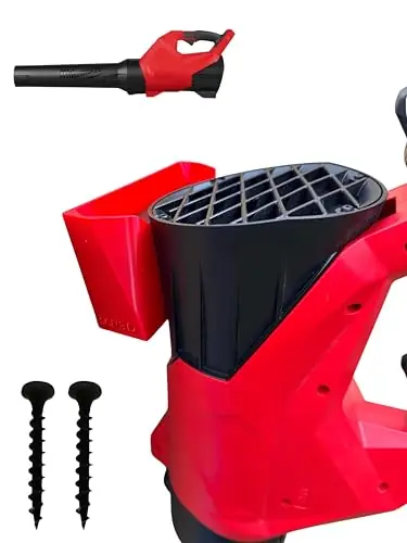 Leaf Blower Wall Mount for Milwaukee M18 Fuel - Compatible with 3017-20 & 3017-21 - Leaf Blower Wall Mount Holder Bracket for Garage Storage (Red)
