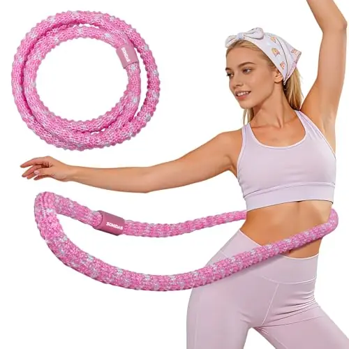 SOHIDAS Soft Hula Hoop for Adults 3.3lb Weighted Hula Hoops for Women Weight Loss Pilates Equipment Infinity Hoop Soft Spring Weighted Hoop